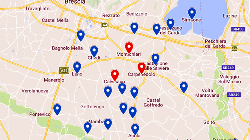 Il triangolo della legionella a Brescia: LA MAPPA