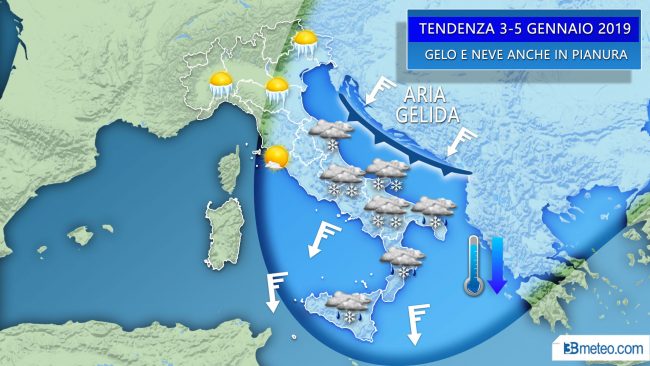 Il 2019 porta il freddo e anche la neve (al Sud) PREVISIONI METEO