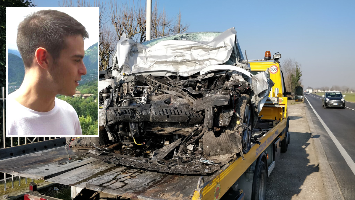 Schianto mortale Goitese: il ricordo del 21enne Carlo, lo strazio di familiari, fidanzata e amici