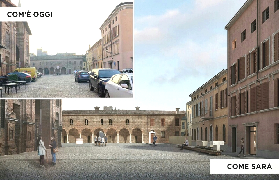 I rendering della nuova piazza Alberti