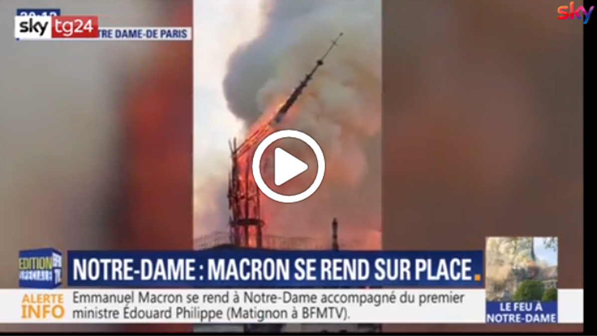 Notre Dame in fiamme, sindaco Palazzi: “Paris je t’aime”