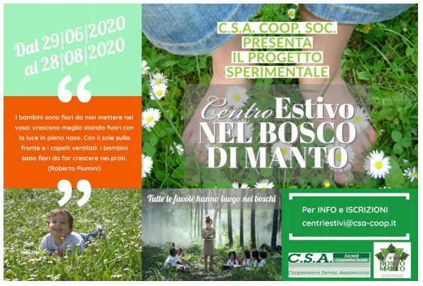 Presentato il progetto innovativo del Centro Estivo nel Bosco di Manto, a due passi da Palazzo Te