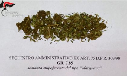 21enne trovato con 8 grammi di marijuana, segnalato all'Autorità Giudiziaria