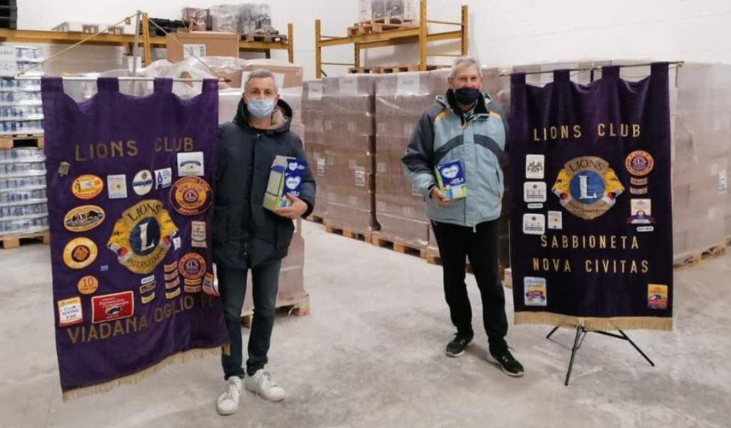 Solidarietà dai Lions Club Mantovani per le famiglie in difficoltà: donati 130mila euro di prodotti FOTO