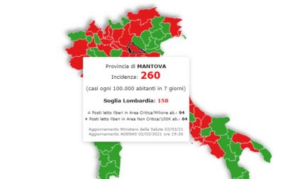 Scuole chiuse nei territori con 250 casi ogni 100mila abitanti. Mantova centrata in pieno