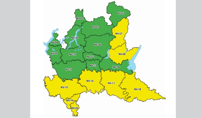 Allerta meteo gialla per neve sul Mantovano