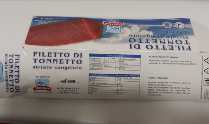 Fate attenzione al filetto di tonnetto congelato, ritirato dagli scaffali per rischio chimico