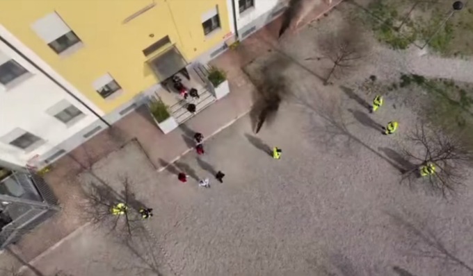 Incendio alla primaria di San Giorgio Bigarello… ma si tratta di un’esercitazione
