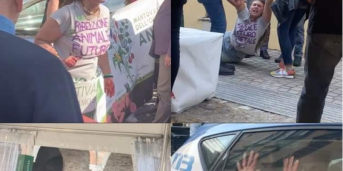 Animalisti lanciano vernice all’evento Food & Science di Levoni