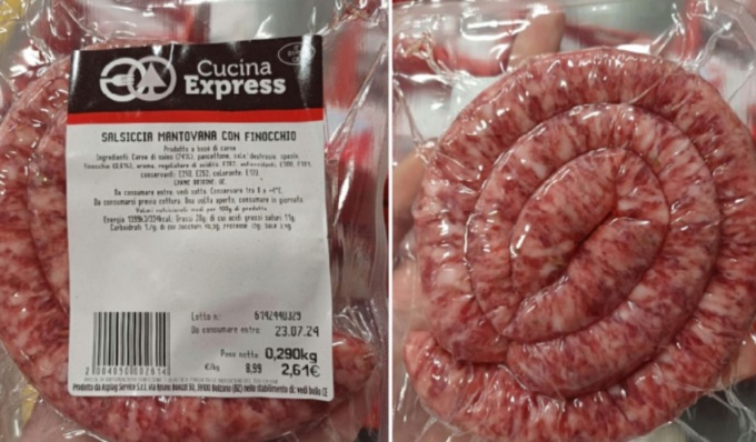 Rischio salmonella, richiamati due lotti di “salsiccia mantovana”