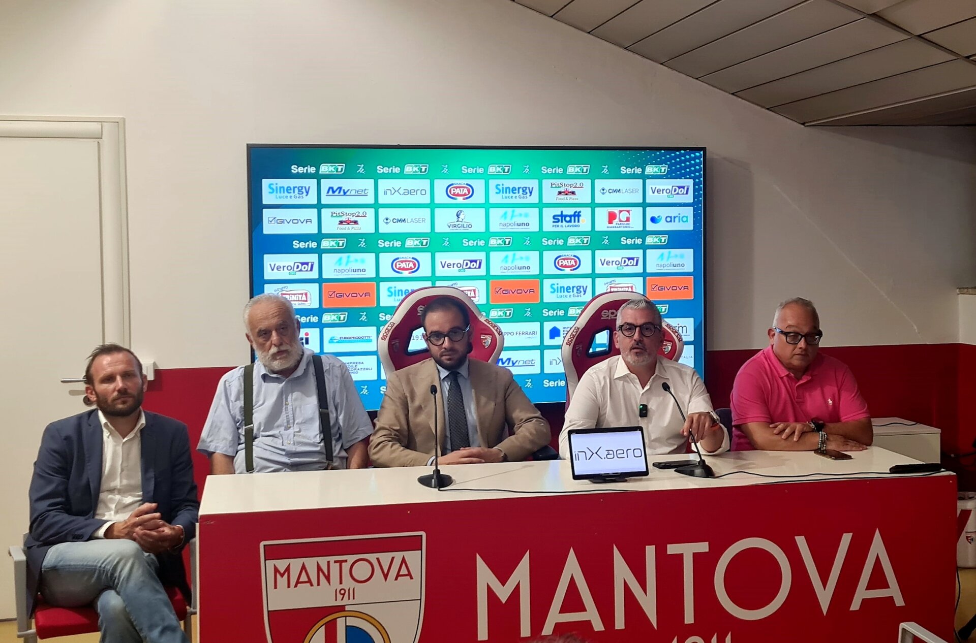 Un momento della presentazione dei lavori allo stadio Martelli