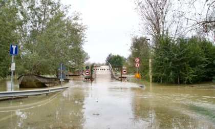 Pioggia record nel Mantovano: Po in piena a Borgoforte, chiuso il ponte di Torre d’Oglio