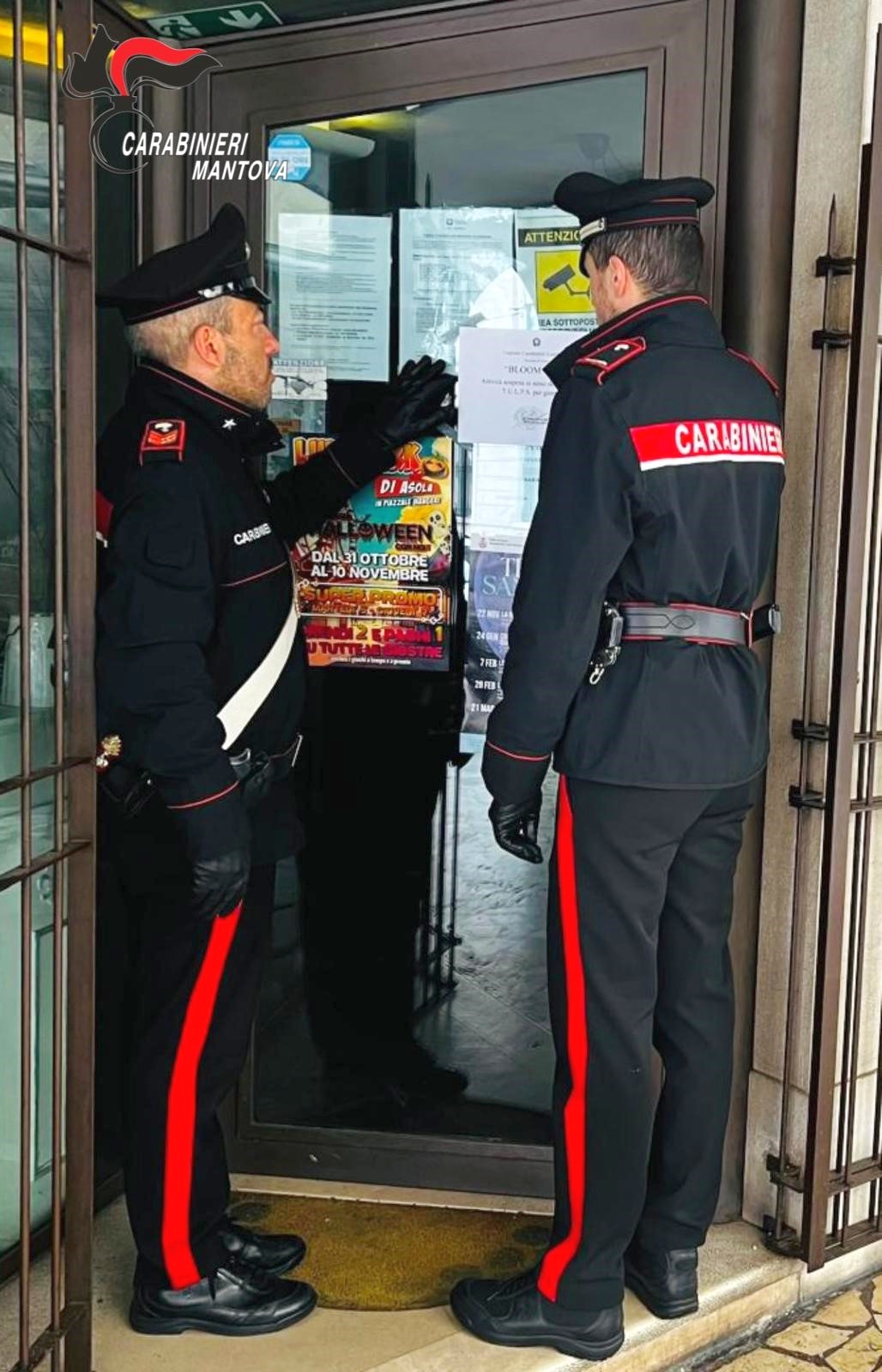 La chiusura del bar di Asola per dieci giorni da parte dei carabinieri