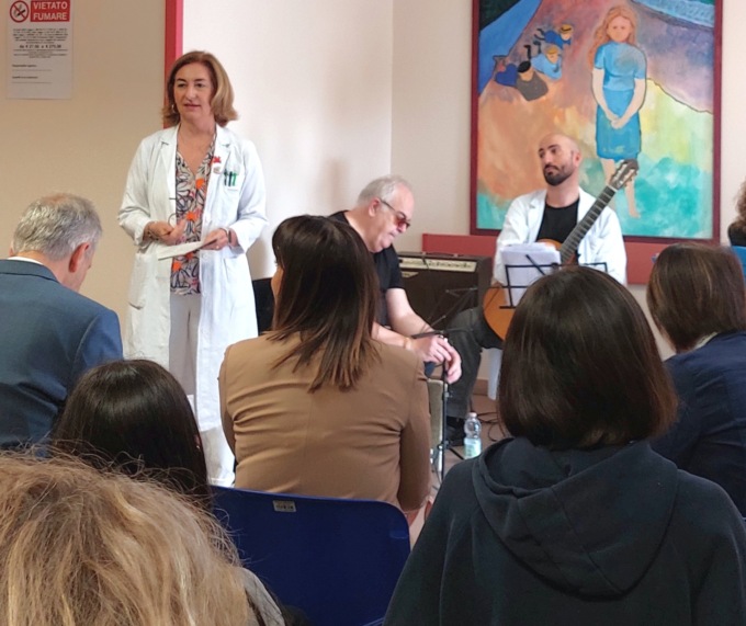 Un momento dell'iniziativa all'ospedale Destra Secchia di Borgo Mantovano