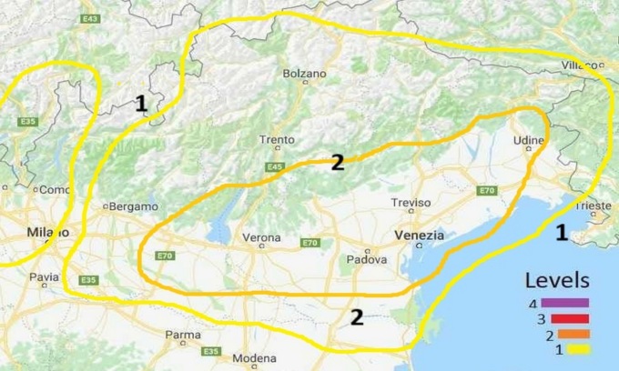 Maltempo Mantova: rischio grandine oggi giovedì 5 giugno 2025