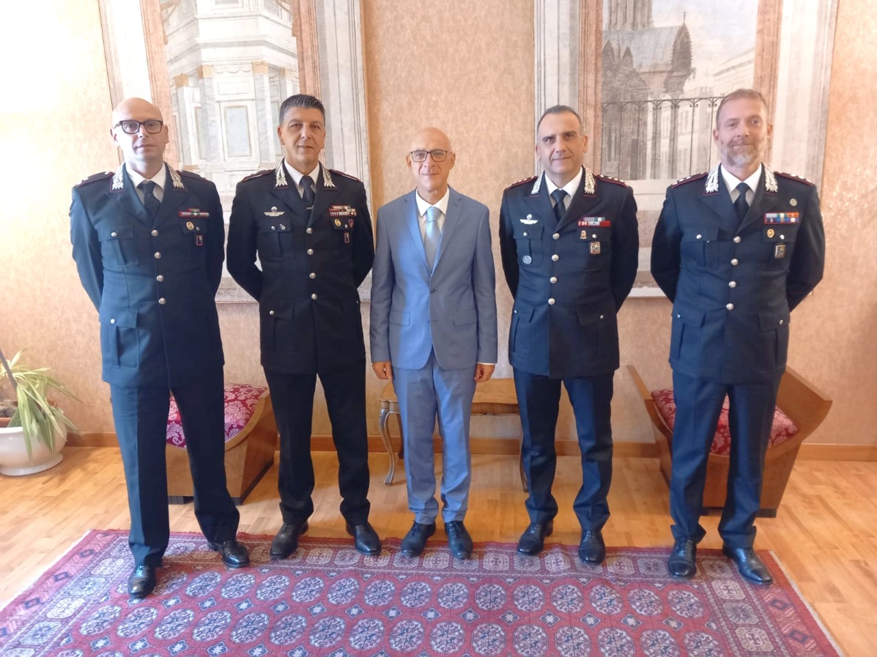 Carabinieri, in partenza tre comandanti di Compagnia. Il saluto del prefetto