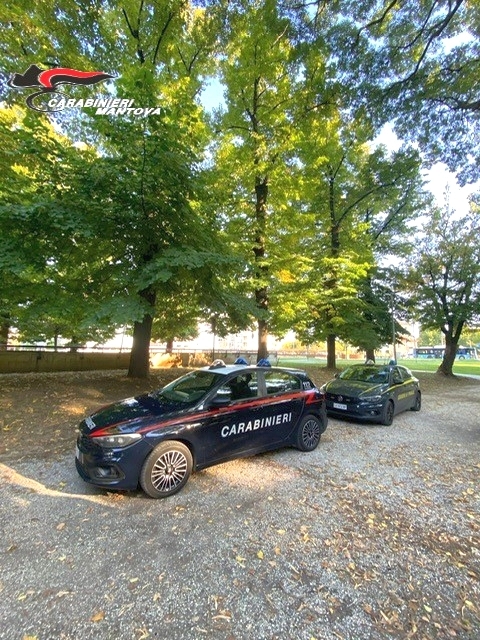 I mezzi di carabinieri e guardia di finanza durante il controllo