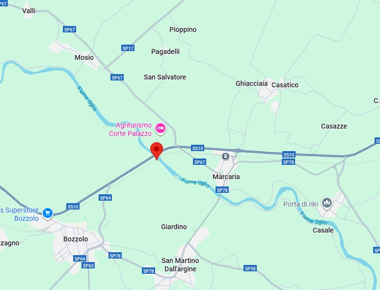 La zona dove si trova il ponte ferroviario "svarato" di recente (clicca sull'immagine per navigare nella mappa)