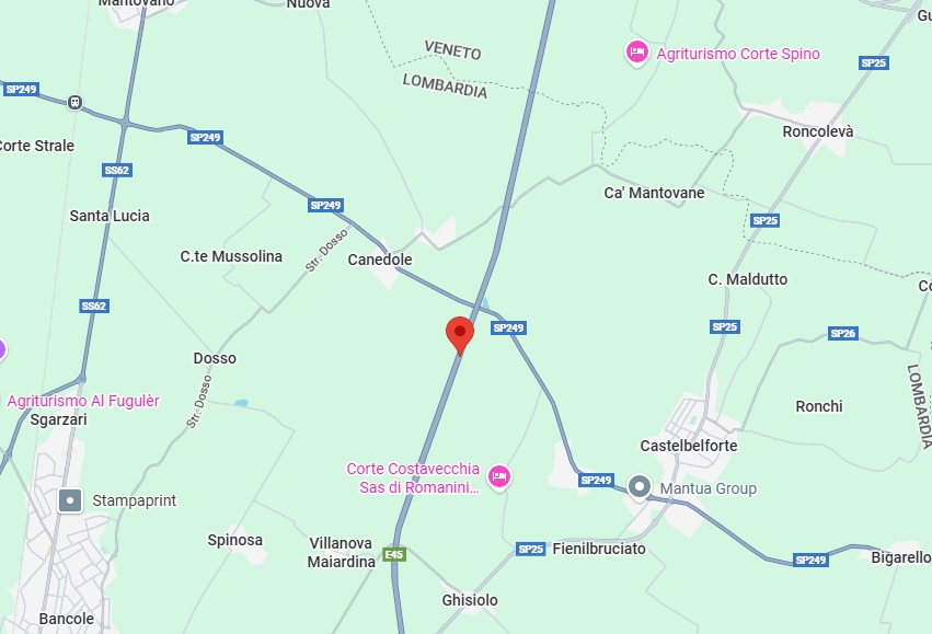 Il punto dove il camionista è stato soccorso (clicca sull'immagine per navigare nella mappa)