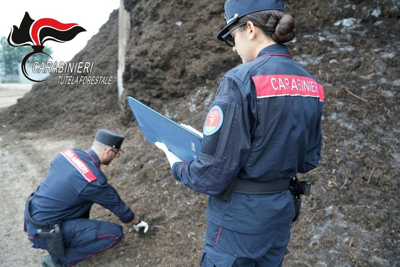 L'intervento dei Cc all'impianto di compostaggio di Ghedi