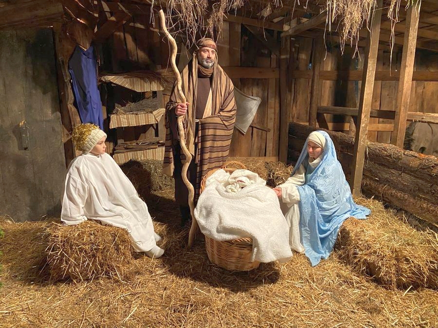 La Natività nel corso dell'ultima edizione del Presepe Vivente di Piubega