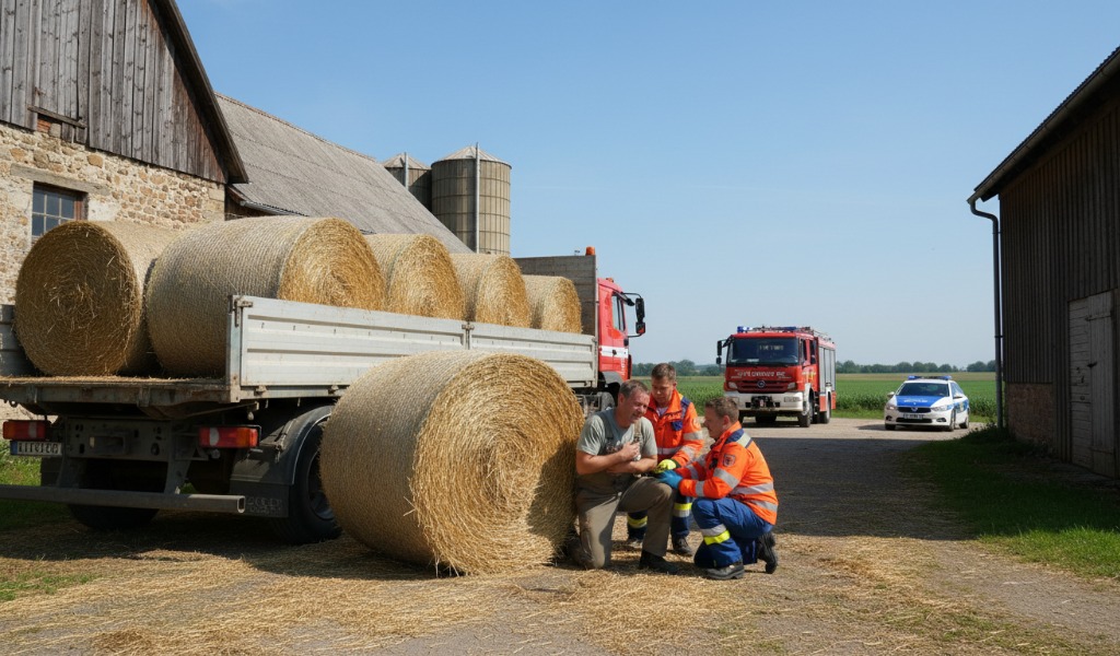 Incidente sul lavoro a San Giorgio Bigarello: autotrasportatore 48enne colpito da una rotoballa