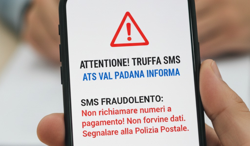 Allerta SMS truffa: falsi messaggi da “ASL” circolano nel territorio di ATS Val Padana