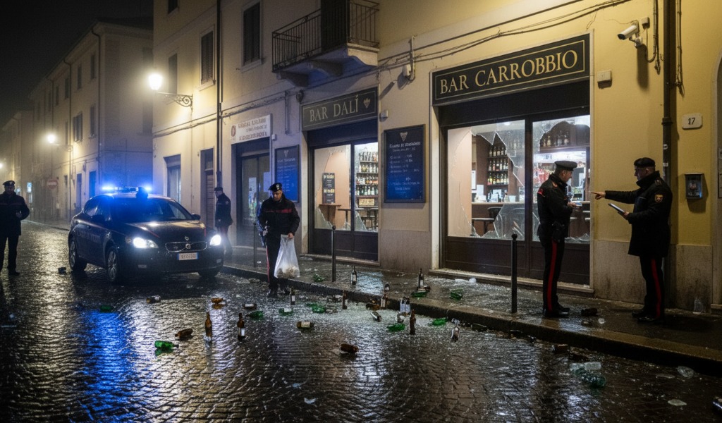 Atti vandalici nella notte a Viadana: colpiti due bar con lanci di bottiglie contro le vetrate