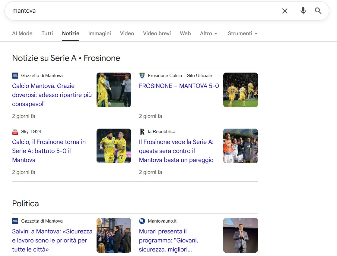 Novità: aggiungi Prima Mantova fra le tue “Fonti preferite” in Google