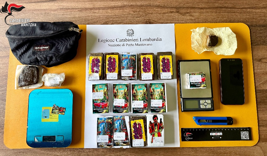 Maxi blitz antidroga all’alba: arrestato un 25enne trovato con oltre un chilo di hashish