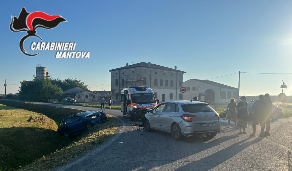 Scontro tra due auto a San Giovanni del Dosso: 79enne ferito e trasportato in ospedale