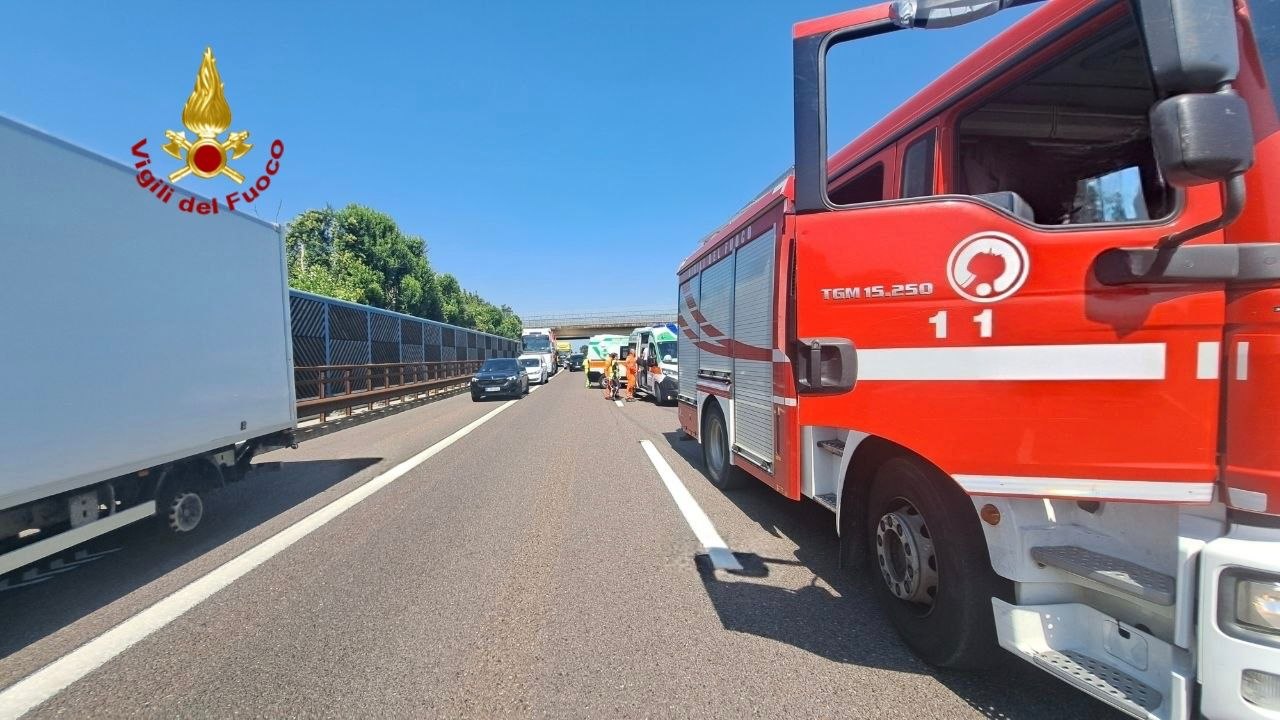 Tamponamento a catena sulla A22 tra Mantova Nord e Mantova Sud